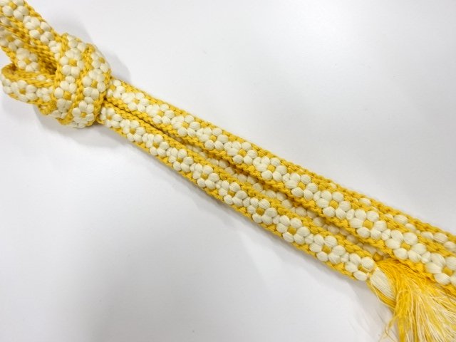 JAPANESE KIMONO / HAND-TIED OBIJIME CORD / SILK